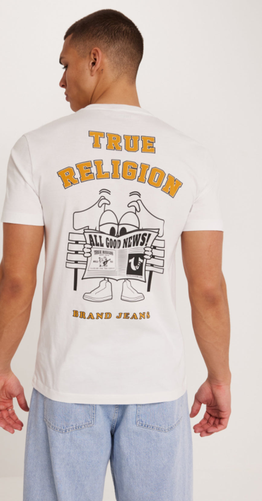 TRUE RELIGION SS SHOEY PUFF NEWS TEE STYLE#171753