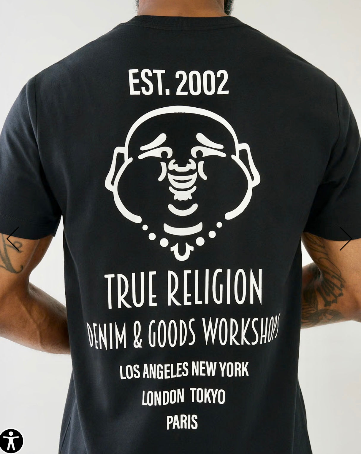 TRUE RELIGION SS RAISED PAINT JET BLACK STYLE #171752