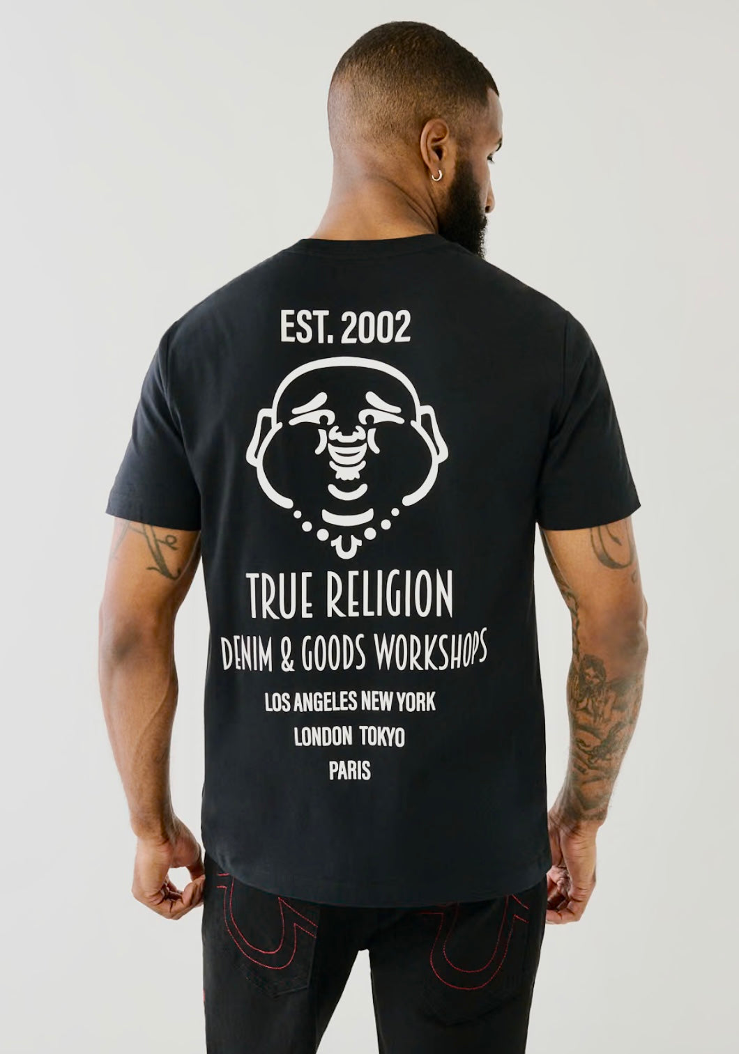 TRUE RELIGION SS RAISED PAINT JET BLACK STYLE #171752